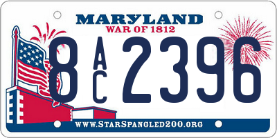MD license plate 8AC2396