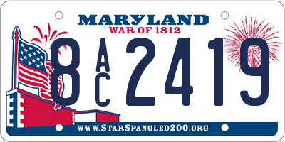 MD license plate 8AC2419