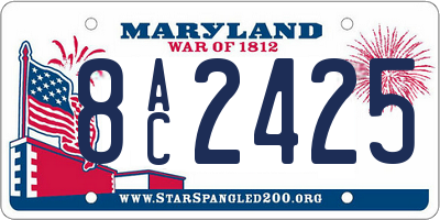 MD license plate 8AC2425