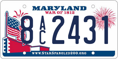 MD license plate 8AC2431