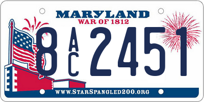 MD license plate 8AC2451
