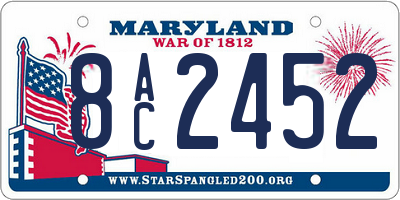 MD license plate 8AC2452
