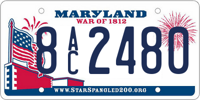MD license plate 8AC2480