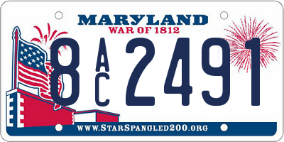 MD license plate 8AC2491