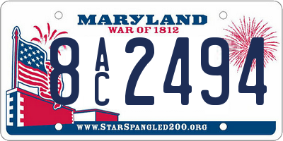 MD license plate 8AC2494