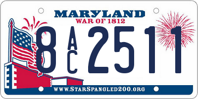 MD license plate 8AC2511