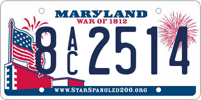 MD license plate 8AC2514