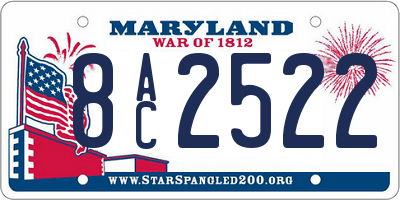MD license plate 8AC2522