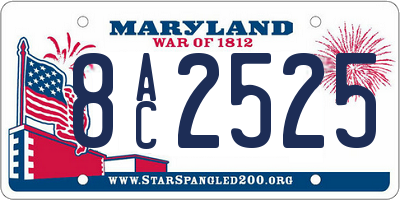 MD license plate 8AC2525