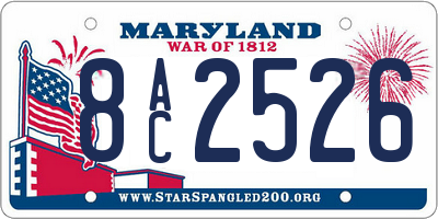 MD license plate 8AC2526