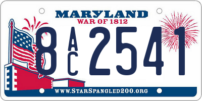 MD license plate 8AC2541