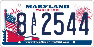 MD license plate 8AC2544