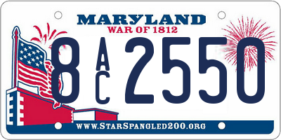 MD license plate 8AC2550