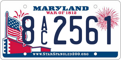 MD license plate 8AC2561