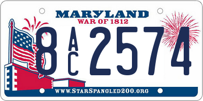 MD license plate 8AC2574
