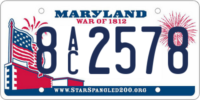 MD license plate 8AC2578