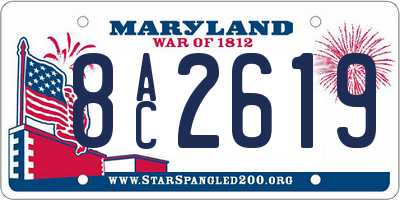 MD license plate 8AC2619