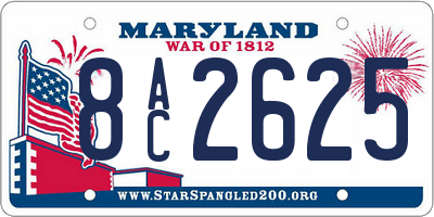 MD license plate 8AC2625