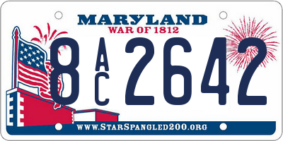 MD license plate 8AC2642