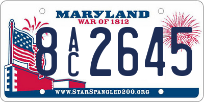 MD license plate 8AC2645