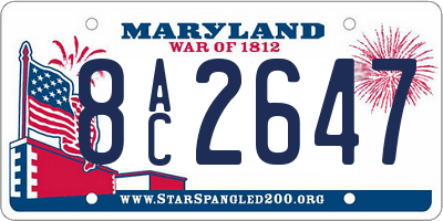 MD license plate 8AC2647