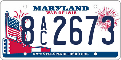 MD license plate 8AC2673