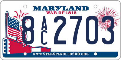 MD license plate 8AC2703