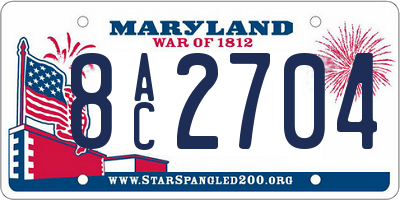 MD license plate 8AC2704