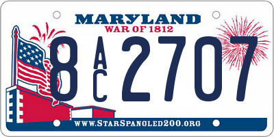 MD license plate 8AC2707