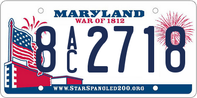 MD license plate 8AC2718
