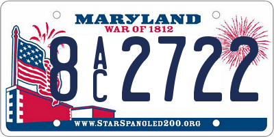 MD license plate 8AC2722
