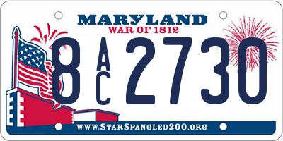 MD license plate 8AC2730
