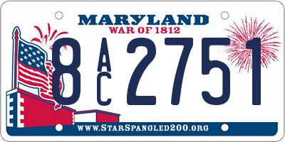 MD license plate 8AC2751