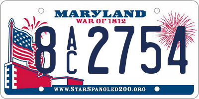 MD license plate 8AC2754