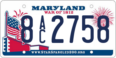 MD license plate 8AC2758