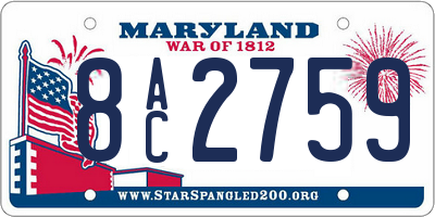 MD license plate 8AC2759