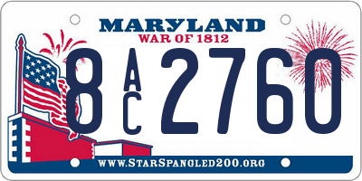 MD license plate 8AC2760