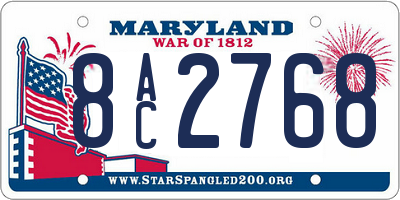 MD license plate 8AC2768