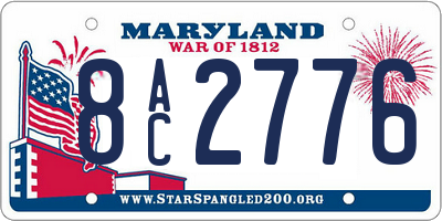 MD license plate 8AC2776