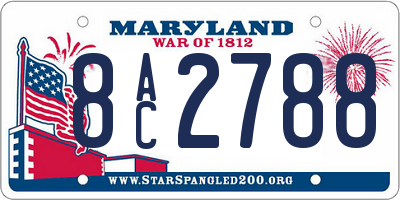 MD license plate 8AC2788