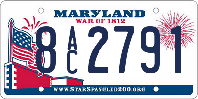 MD license plate 8AC2791