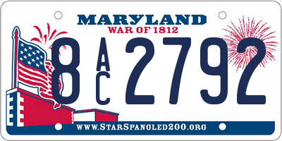 MD license plate 8AC2792