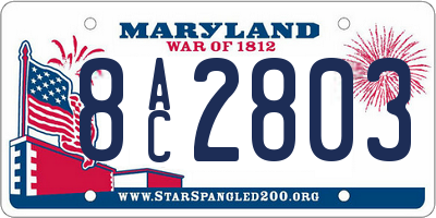 MD license plate 8AC2803