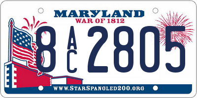 MD license plate 8AC2805
