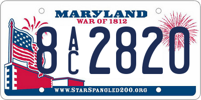 MD license plate 8AC2820