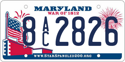 MD license plate 8AC2826