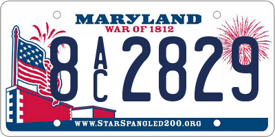 MD license plate 8AC2829