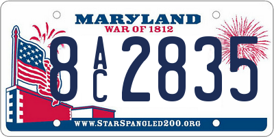 MD license plate 8AC2835