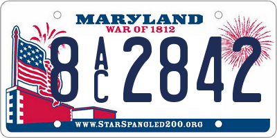 MD license plate 8AC2842
