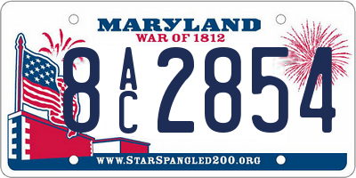 MD license plate 8AC2854